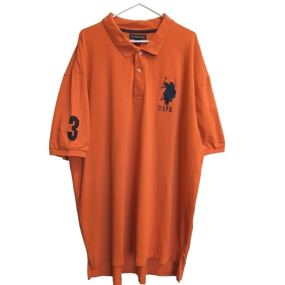 US Polo Orange USPS Horse Logo# 3 Polo Shirt Size 3XL Men's